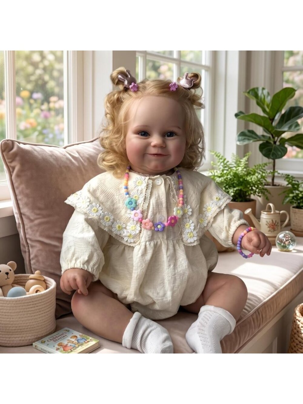 24-Inch Realistic Reborn Baby Doll - Soft Touch Vinyl, Smiling Toddler